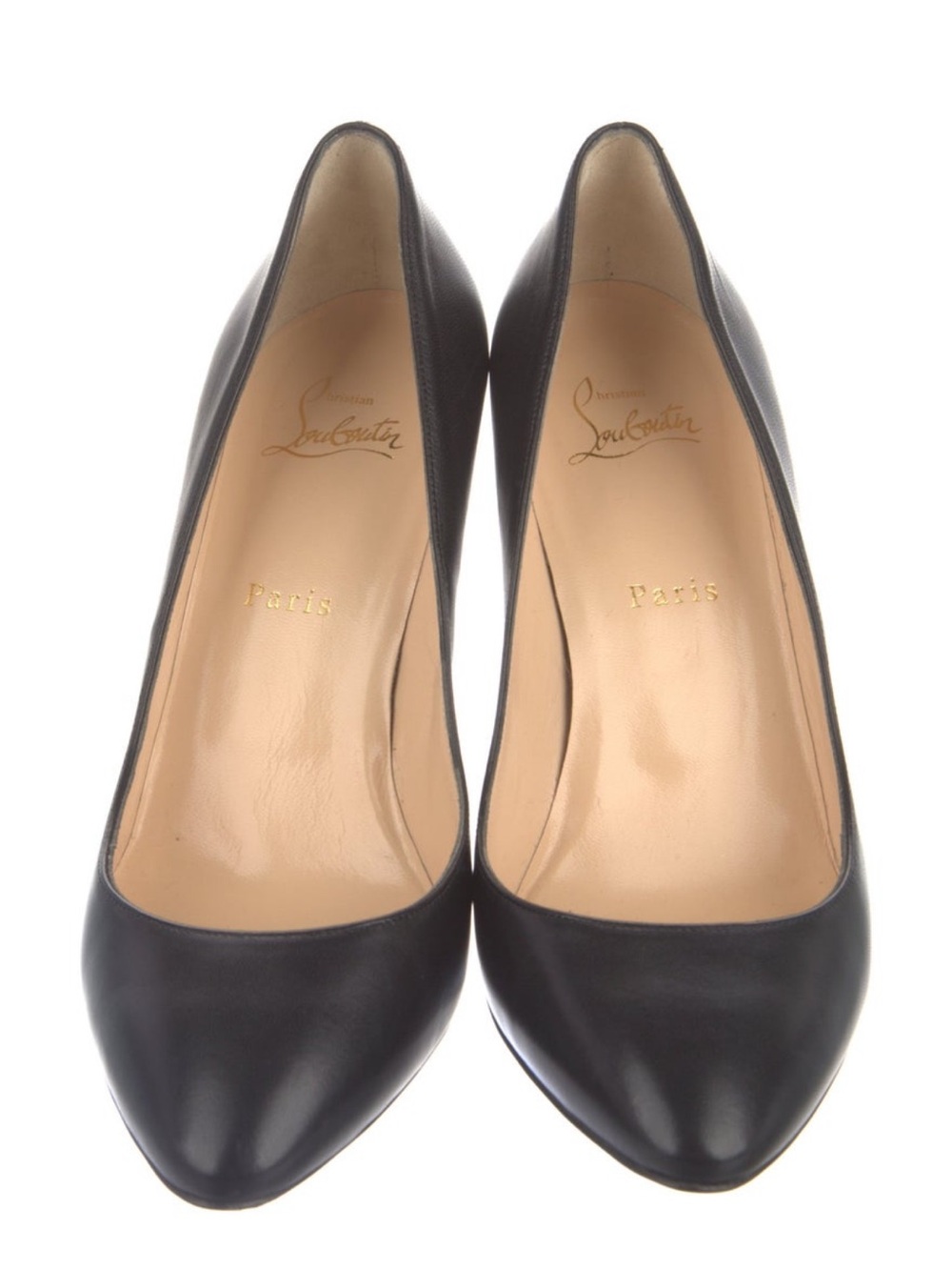 Authentic Christian Louboutin Black Leather Eloise Black Pumps with Box Size 39